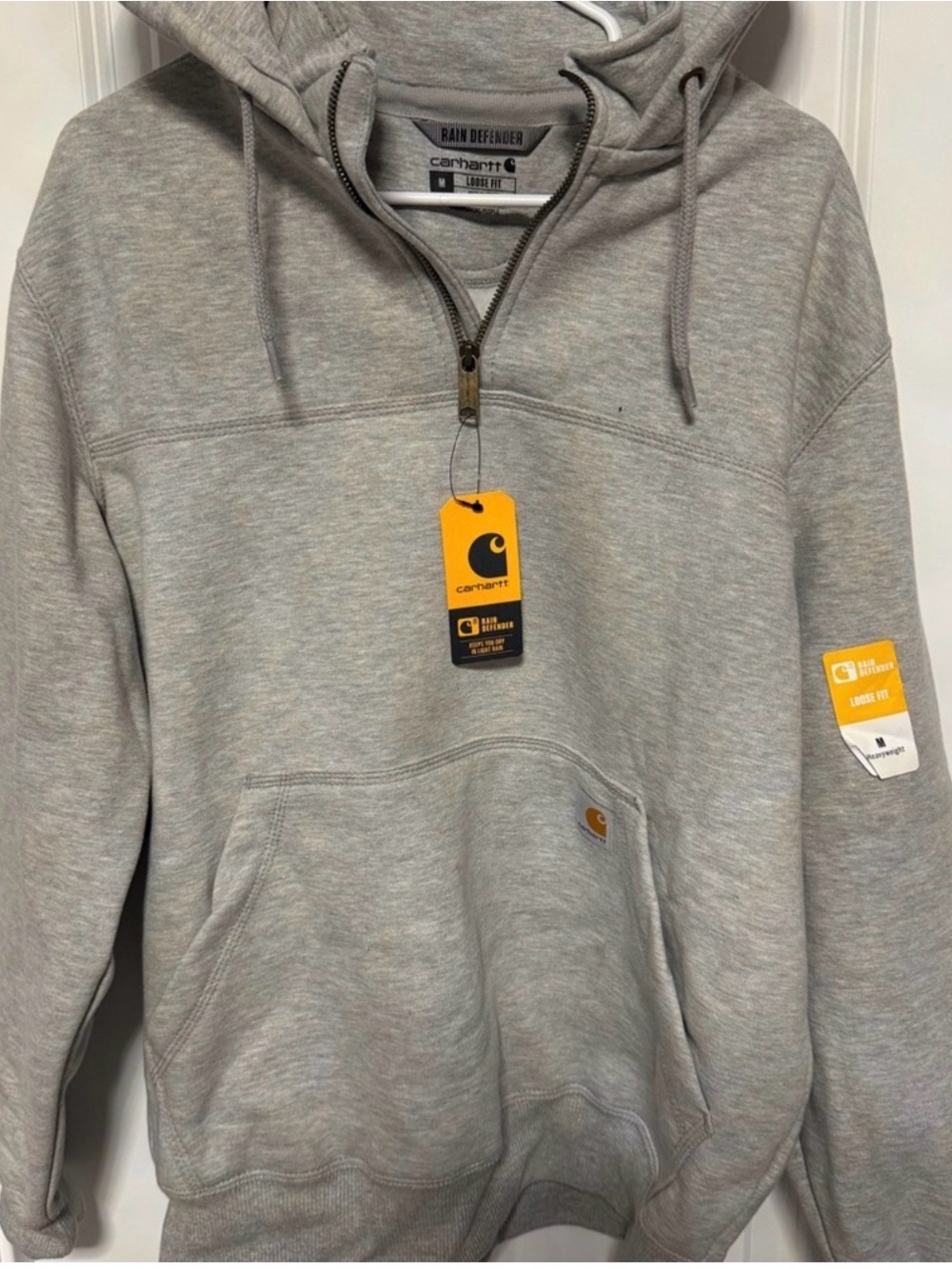 Carhartt Men's Zip-Up Hooded Sweatshirt - Light Heather Gray